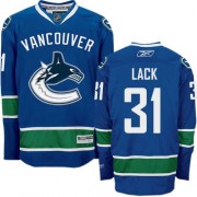 Men's Reebok Vancouver Canucks 31 Eddie Lack Navy Blue Home Jersey - Authentic