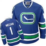 Men's Reebok Vancouver Canucks 1 Kirk Mclean Royal Blue New Third Jersey - Authentic