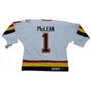 Men's CCM Vancouver Canucks 1 Kirk Mclean White Vintage Throwback Jersey - Authentic