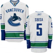 Men's Reebok Vancouver Canucks 5 Luca Sbisa White Away Jersey - Authentic