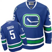 Men's Reebok Vancouver Canucks 5 Luca Sbisa Royal Blue New Third Jersey - Authentic