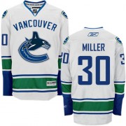 Youth Reebok Vancouver Canucks 30 Ryan Miller White Away Jersey - Authentic