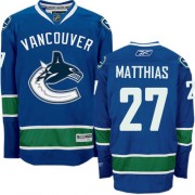 Men's Reebok Vancouver Canucks 27 Shawn Matthias Navy Blue Home Jersey - Authentic