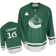 Men's Reebok Vancouver Canucks 16 Trevor Linden Green St Patty's Day Jersey - Authentic