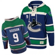 Men's Old Time Hockey Vancouver Canucks 9 Zack Kassian Blue Sawyer Hooded Sweatshirt Jersey - Premier