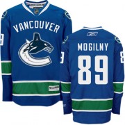 Men's Reebok Vancouver Canucks 89 Alexander Mogilny Navy Blue Home Jersey - Authentic