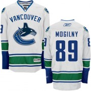 Men's Reebok Vancouver Canucks 89 Alexander Mogilny White Away Jersey - Authentic