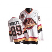 Men's CCM Vancouver Canucks 89 Alexander Mogilny White Vintage Throwback Jersey - Authentic