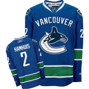 Men's Reebok Vancouver Canucks 2 Dan Hamhuis Navy Blue Home Jersey - Authentic
