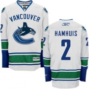 Men's Reebok Vancouver Canucks 2 Dan Hamhuis White Away Jersey - Premier