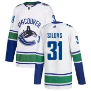 Men's Adidas Vancouver Canucks Arturs Silovs White zied Away Jersey - Authentic