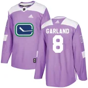 Men's Adidas Vancouver Canucks Conor Garland Purple Fights Cancer Practice Jersey - Authentic