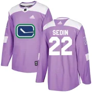 Men's Adidas Vancouver Canucks Daniel Sedin Purple Fights Cancer Practice Jersey - Authentic