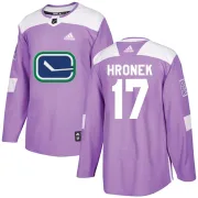 Men's Adidas Vancouver Canucks Filip Hronek Purple Fights Cancer Practice Jersey - Authentic