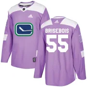Men's Adidas Vancouver Canucks Guillaume Brisebois Purple Fights Cancer Practice Jersey - Authentic Men's Adidas Vancouver Canucks Guillaume Brisebois Purple Fights Cancer Practice Jersey - Authentic