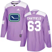 Men's Adidas Vancouver Canucks Jalen Chatfield Purple Fights Cancer Practice Jersey - Authentic