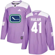 Men's Adidas Vancouver Canucks Jaroslav Halak Purple Fights Cancer Practice Jersey - Authentic