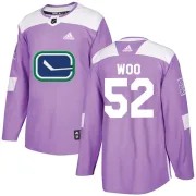 Men's Adidas Vancouver Canucks Jett Woo Purple Fights Cancer Practice Jersey - Authentic