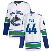 Men's Adidas Vancouver Canucks Jett Woo White zied Away Jersey - Authentic
