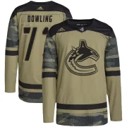 Men's Adidas Vancouver Canucks Justin Dowling Camo Military Appreciation Practice Jersey - Authentic
