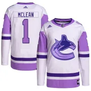 Men's Adidas Vancouver Canucks Kirk Mclean White/Purple Hockey Fights Cancer Primegreen Jersey - Authentic