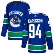 Men's Adidas Vancouver Canucks Linus Karlsson Blue Home Jersey - Authentic