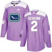 Men's Adidas Vancouver Canucks Luke Schenn Purple Fights Cancer Practice Jersey - Authentic