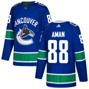 Men's Adidas Vancouver Canucks Nils Aman Blue Home Jersey - Authentic