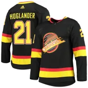 Men's Adidas Vancouver Canucks Nils Hoglander Black Alternate Primegreen Pro Jersey - Authentic