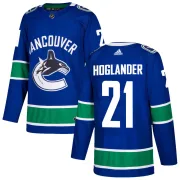 Men's Adidas Vancouver Canucks Nils Hoglander Blue Home Jersey - Authentic