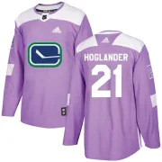 Men's Adidas Vancouver Canucks Nils Hoglander Purple Fights Cancer Practice Jersey - Authentic