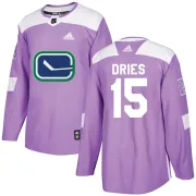 Men's Adidas Vancouver Canucks Sheldon Dries Purple Fights Cancer Practice Jersey - Authentic