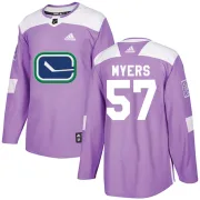 Men's Adidas Vancouver Canucks Tyler Myers Purple Fights Cancer Practice Jersey - Authentic