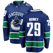 Men's Fanatics Branded Vancouver Canucks Madison Bowey Blue Home Jersey - Breakaway