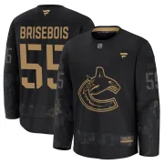 Men's Fanatics Vancouver Canucks Guillaume Brisebois Black 2024 Military Appreciation Practice Jersey - Premium Men's Fanatics Vancouver Canucks Guillaume Brisebois Black 2024 Military Appreciation Practice Jersey - Premium