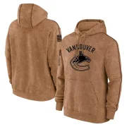Men's Vancouver Canucks Brown 2023 Salute to Service Club Pullover Hoodie -