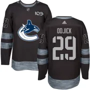 Men's Vancouver Canucks Gino Odjick Black 1917-2017 100th Anniversary Jersey - Authentic