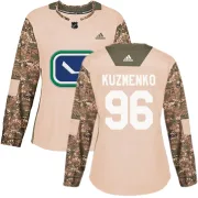Women's Adidas Vancouver Canucks Andrei Kuzmenko Camo Veterans Day Practice Jersey - Authentic Women's Adidas Vancouver Canucks Andrei Kuzmenko Camo Veterans Day Practice Jersey - Authentic