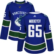 Women's Adidas Vancouver Canucks Ilya Mikheyev Blue Home Jersey - Authentic