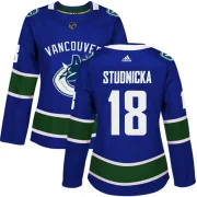 Women's Adidas Vancouver Canucks Jack Studnicka Blue Home Jersey - Authentic