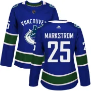 Women's Adidas Vancouver Canucks Jacob Markstrom Blue Home Jersey - Authentic