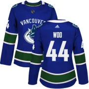 Women's Adidas Vancouver Canucks Jett Woo Blue Home Jersey - Authentic