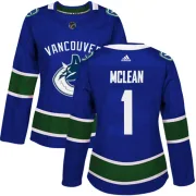 Women's Adidas Vancouver Canucks Kirk Mclean Blue Home Jersey - Authentic