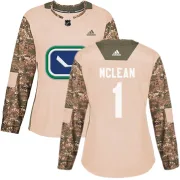 Women's Adidas Vancouver Canucks Kirk Mclean Camo Veterans Day Practice Jersey - Authentic