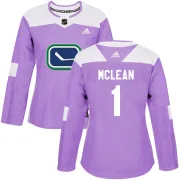 Women's Adidas Vancouver Canucks Kirk Mclean Purple Fights Cancer Practice Jersey - Authentic