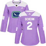 Women's Adidas Vancouver Canucks Luke Schenn Purple Fights Cancer Practice Jersey - Authentic
