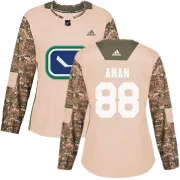 Women's Adidas Vancouver Canucks Nils Aman Camo Veterans Day Practice Jersey - Authentic