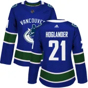 Women's Adidas Vancouver Canucks Nils Hoglander Blue Home Jersey - Authentic