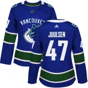 Women's Adidas Vancouver Canucks Noah Juulsen Blue Home Jersey - Authentic