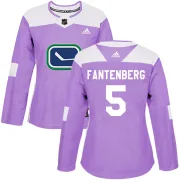 Women's Adidas Vancouver Canucks Oscar Fantenberg Purple Fights Cancer Practice Jersey - Authentic